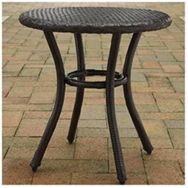 Classic Accessories Palm Harbor Outdoor Wicker Round Side Table; Brown VE374347